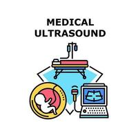 ilustração de cor de conceito de ultrassom médico vetor