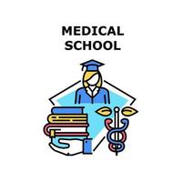ilustração de cor de conceito de vetor de escola de medicina