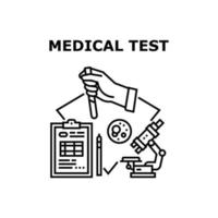 ilustração de conceito de vetor de teste médico preto