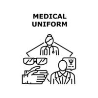 ilustração de conceito de vetor de uniforme médico preto