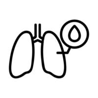 fluido na ilustração de contorno de vetor de ícone de pulmões