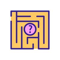 ilustração de contorno de vetor de ícone de pergunta de labirinto