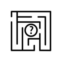 ilustração de contorno de vetor de ícone de pergunta de labirinto