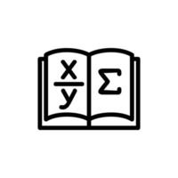 livro ilustração de contorno de vetor de ícone de matemática