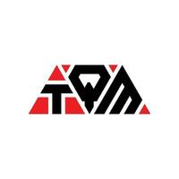 design de logotipo de letra de triângulo tqm com forma de triângulo. monograma de design de logotipo de triângulo tqm. modelo de logotipo de vetor de triângulo tqm com cor vermelha. logotipo triangular tqm logotipo simples, elegante e luxuoso. tqm