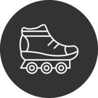 ícone invertido de linha de skate vetor