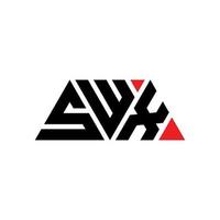design de logotipo de letra de triângulo swx com forma de triângulo. monograma de design de logotipo de triângulo swx. modelo de logotipo de vetor swx triângulo com cor vermelha. logotipo triangular swx logotipo simples, elegante e luxuoso. swx
