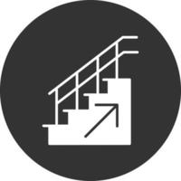 ícone invertido de glifo de escadas vetor