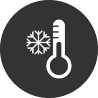 ícone invertido de glifo de baixa temperatura vetor