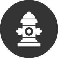 ícone invertido de glifo de hidrante vetor