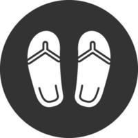 ícone invertido de glifo de chinelos vetor