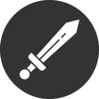 ícone invertido de glifo de espada vetor