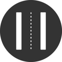 10 - ícone invertido de glifo de pista vetor