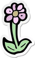 adesivo de um símbolo de flor de desenho animado vetor
