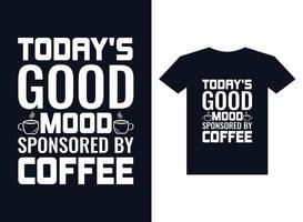 vetor de design de t-shirt de tipografia de café