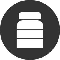 ícone invertido de glifo de frasco de comprimidos vetor