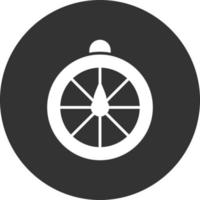 ícone invertido do glifo da roda da fortuna vetor