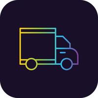 ícone de gradiente de caminhão de entrega vetor