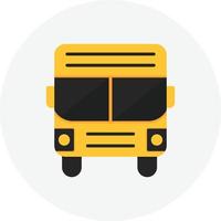 círculo plano de ônibus escolar vetor