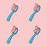 ilustração vetorial de emoji de escova de dentes fofo vetor