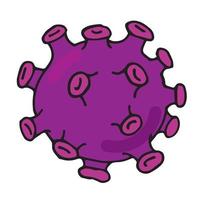 doodle estilo ilustração vetorial estoque ilustração vetorial. imagem colorida do vírus. coronovírus, vírus da gripe 2019-ncov. ícone bonito de doença, infecção. vetor