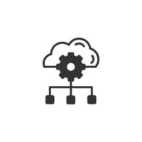 ícones de computação em nuvem simbolizam elementos vetoriais para infográfico web vetor