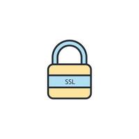 elementos de vetor de símbolo de ícones ssl para web infográfico