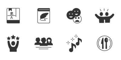 conjunto de ícones de cultura. elementos do vetor de símbolo de pacote de cultura para web infográfico