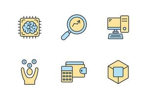 conjunto de ícones de internet fintech. elementos vetoriais de símbolo de pacote de internet fintech para web infográfico vetor