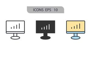 ícones do painel simbolizam elementos vetoriais para web infográfico vetor