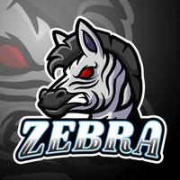 design de mascote de logotipo de esport zebra vetor