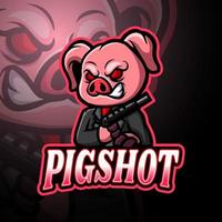 design de mascote de logotipo de esport de porco vetor