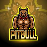 design de mascote do logotipo do pitbull esport vetor