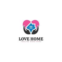 logotipo de amor em casa, logotipo de calor familiar. vetor