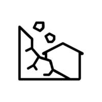 vetor de ícone de deslizamento de terra. ilustração de símbolo de contorno isolado
