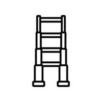 corrigido por suporta ilustração de contorno de vetor de ícone de escada segura