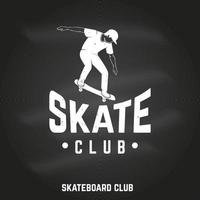 sinal de clube de skate na lousa. ilustração vetorial. vetor