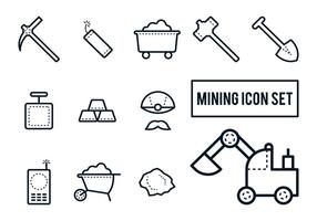 Conjunto de ícones de mineração vetor