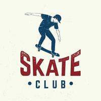 distintivo do clube de skate. ilustração vetorial. vetor