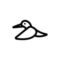 vetor de ícone de pássaro da selva. ilustração de símbolo de contorno isolado