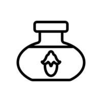 ilustração de contorno de vetor de ícone de garrafa de líquido de aroma de jojoba