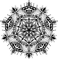 padrão de flores em estilo mandala vintage para tatuagens, tecidos ou decorações e muito mais. ilustração vetorial. vetor