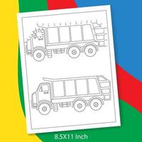 jogo de caminhão ponto a ponto e cor para crianças, 1 a 20 jogo de conexão ponto a ponto para crianças vetor