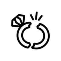 vetor de ícone de anel. ilustração de símbolo de contorno isolado