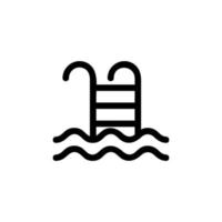 escadas para o vetor de ícone de piscina. ilustração de símbolo de contorno isolado