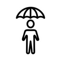 vetor de ícone de proteção contra chuva. ilustração de símbolo de contorno isolado