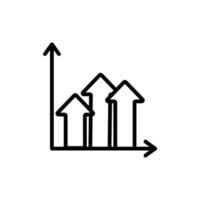 vetor de ícone de gráfico de crescimento. ilustração de símbolo de contorno isolado