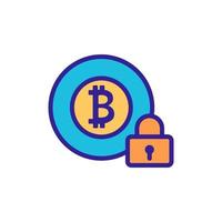 proteção do vetor de ícone de bitcoin. ilustração de símbolo de contorno isolado
