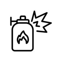 ilustração de contorno de vetor de ícone de fogo explosivo