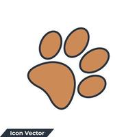 ilustração em vetor logotipo ícone zoologia. modelo de símbolo de impressão de pata para coleção de design gráfico e web